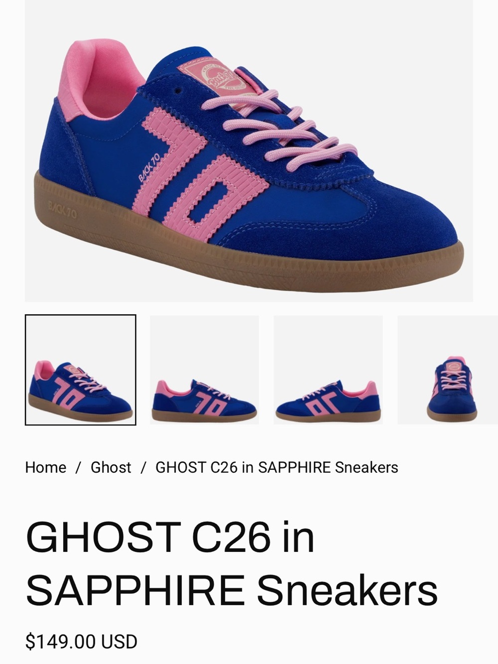 Back 70 | Ghost 26 in Sapphire Sneaker